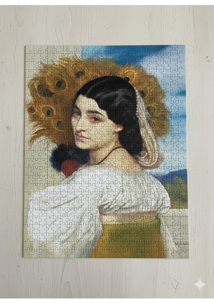 Ahşap Puzzle 120 , 255 , 500 , 1000 Parça Frederic Leighton Pavonia Tavus Kuşu Beyazlı Kadın fırsatları