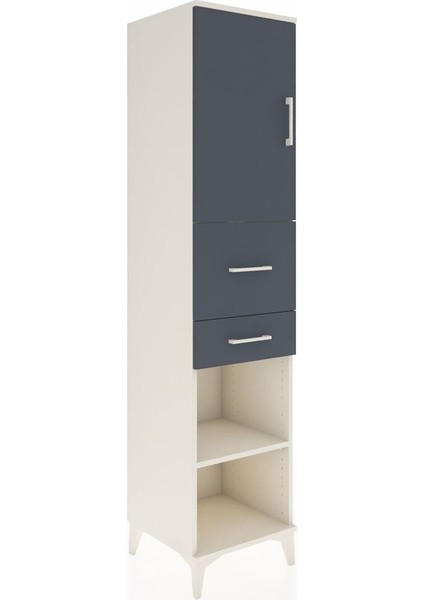 Hyperion Dolap 4 Raflı 2 Çekmeceli Tek Kapaklı 44X44X195 Aytaşı-Antrasit fiyatları