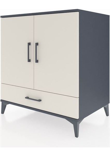 Kronos Şifonyer 3 Raflı Tek Çekmeceli 2 Kapaklı 88X59X96 Antrasit-Aytaşı modelleri