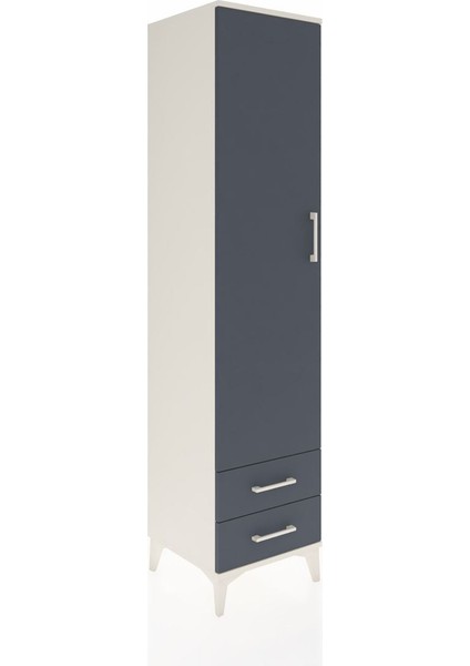 Hyperion Dolap 5 Raflı 2 Çekmeceli Tek Kapaklı 44X44X195 Aytaşı-Antrasit fiyatları