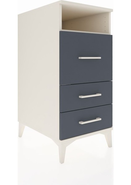 Kronos Komodin Tek Raflı 3 Çekmeceli 44X59X96 Aytaşı-Antrasit fiyatları