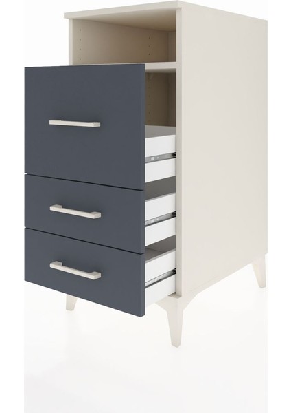 Kronos Komodin Tek Raflı 3 Çekmeceli 44X59X96 Aytaşı-Antrasit fırsatları