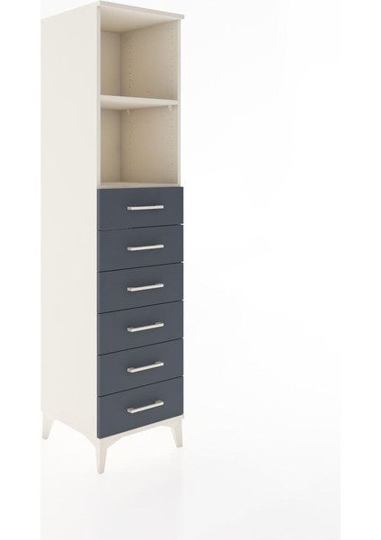Hyperion Dolap 2 Raflı 6 Çekmeceli 44X44X182 Aytaşı-Antrasit fiyatları