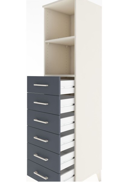 Hyperion Dolap 2 Raflı 6 Çekmeceli 44X44X182 Aytaşı-Antrasit indirimleri