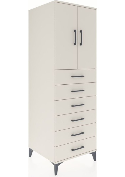 Kronos Dolap Tek Raflı 6 Çekmeceli 2 Kapaklı 60X59X182 Aytaşı-Aytaşı fiyatları