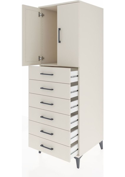 Kronos Dolap Tek Raflı 6 Çekmeceli 2 Kapaklı 60X59X182 Aytaşı-Aytaşı fırsatları
