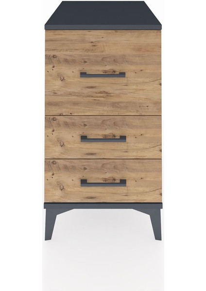Kronos Komodin 3 Çekmeceli 44X59X80 Antrasit-Çam