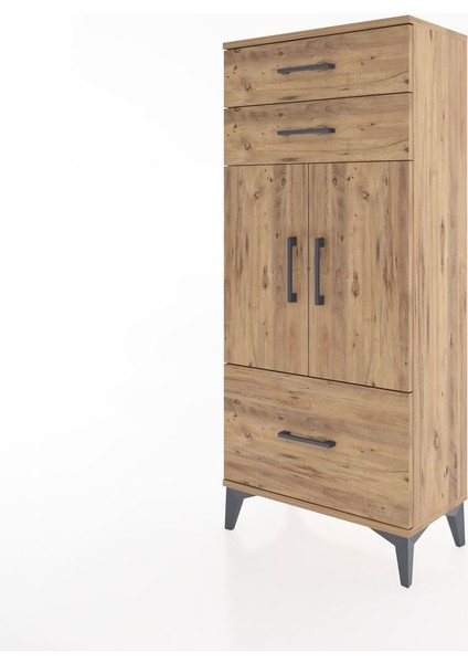 Hyperion Dolap 2 Raflı 3 Çekmeceli 2 Kapaklı 60X44X134 Çam-Çam modelleri