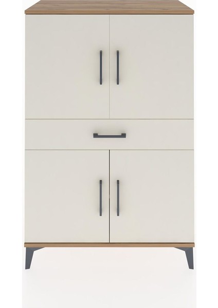 Hyperion Dolap 3 Raflı Tek Çekmeceli 4 Kapaklı 88X44X134 Çam-Aytaşı