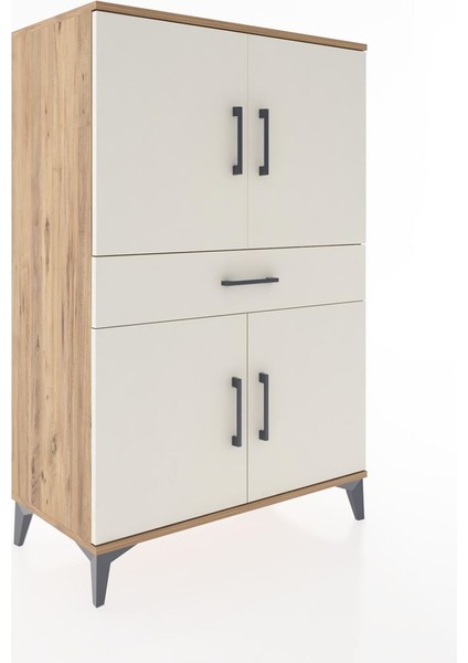 Hyperion Dolap 3 Raflı Tek Çekmeceli 4 Kapaklı 88X44X134 Çam-Aytaşı fiyatları