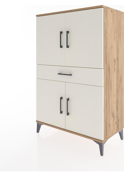 Hyperion Dolap 3 Raflı Tek Çekmeceli 4 Kapaklı 88X44X134 Çam-Aytaşı modelleri