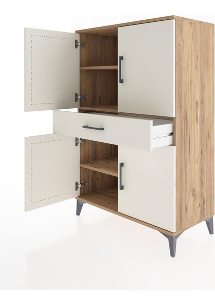 Hyperion Dolap 3 Raflı Tek Çekmeceli 4 Kapaklı 88X44X134 Çam-Aytaşı fırsatları