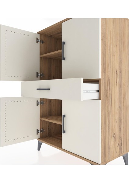 Hyperion Dolap 3 Raflı Tek Çekmeceli 4 Kapaklı 88X44X134 Çam-Aytaşı indirimleri