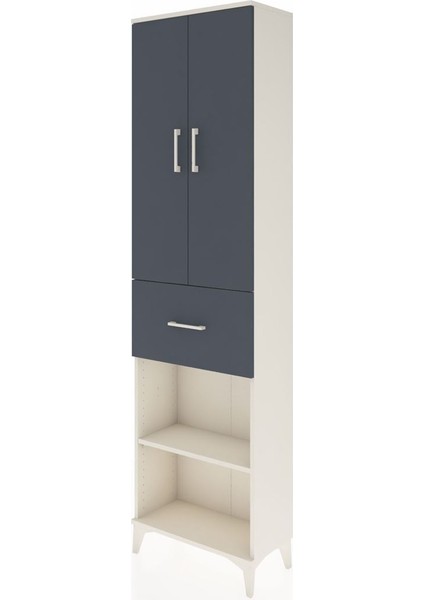 Arges Dolap 4 Raflı Tek Çekmeceli 2 Kapaklı 60X30X221 Aytaşı-Antrasit modelleri