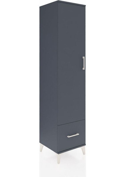 Hyperion Dolap 5 Raflı Tek Çekmeceli Tek Kapaklı 44X44X195 Antrasit-Antrasit fiyatları