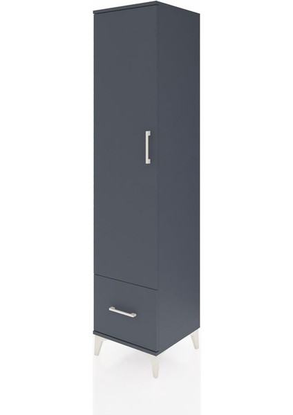 Hyperion Dolap 5 Raflı Tek Çekmeceli Tek Kapaklı 44X44X195 Antrasit-Antrasit modelleri