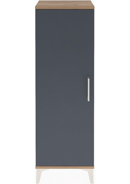 Arges Dolap Tek Kapaklı Tek Askılı 44X30X134 Çam-Antrasit