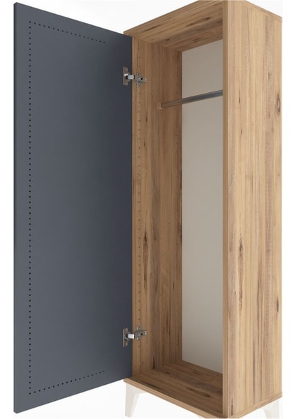 Arges Dolap Tek Kapaklı Tek Askılı 44X30X134 Çam-Antrasit indirimleri