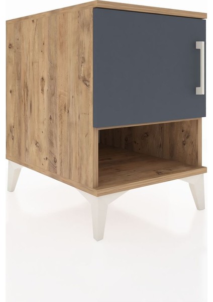 Kronos Komodin 2 Raflı Tek Kapaklı 44X59X64 Çam-Antrasit fiyatları