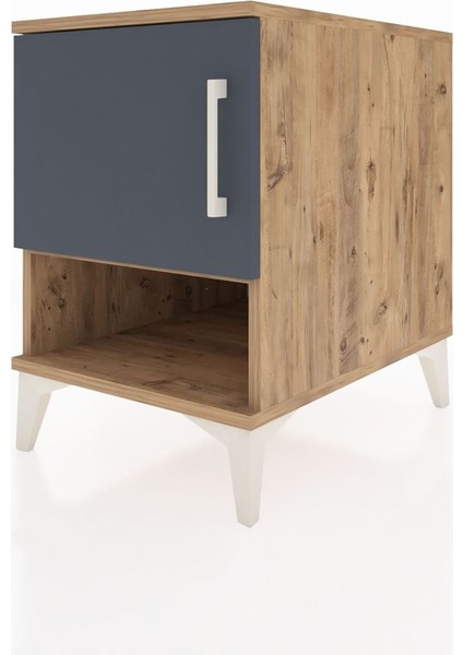 Kronos Komodin 2 Raflı Tek Kapaklı 44X59X64 Çam-Antrasit modelleri