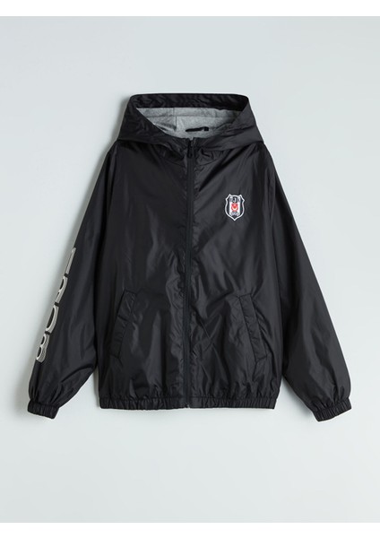 Yeni Sezon Kapüşonlu Beşiktaş Baskılı Erkek Çocuk Yağmurluk