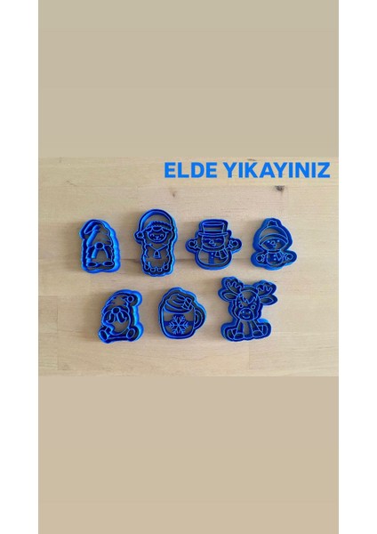 7’li Yılbaşı Temalı Kurabiye Kalıbı Seti – Noel ve Yeni Yıl Figürl