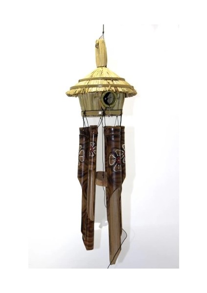 Hasır Kuş Yuvalı Bambu Çan 50 cm