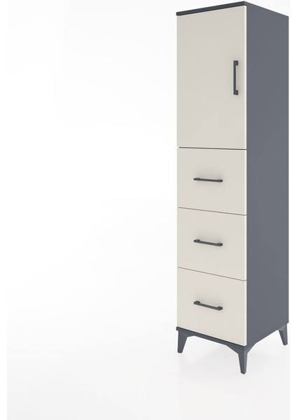 Hyperion Dolap 2 Raflı 3 Çekmeceli Tek Kapaklı 44X44X182 Antrasit-Aytaşı modelleri