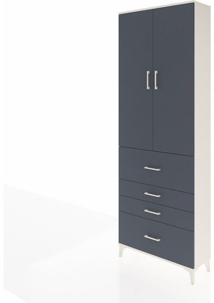 Arges Dolap 4 Raflı 4 Çekmeceli 2 Kapaklı 88X30X243 Aytaşı-Antrasit modelleri