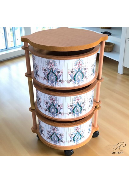 Iskandinav Ahşap 3 Katlı Sebzelik Özel Tasarım Dayanıklı Mdf, Uv Baskılı, Şık Tasarım Organizer modelleri