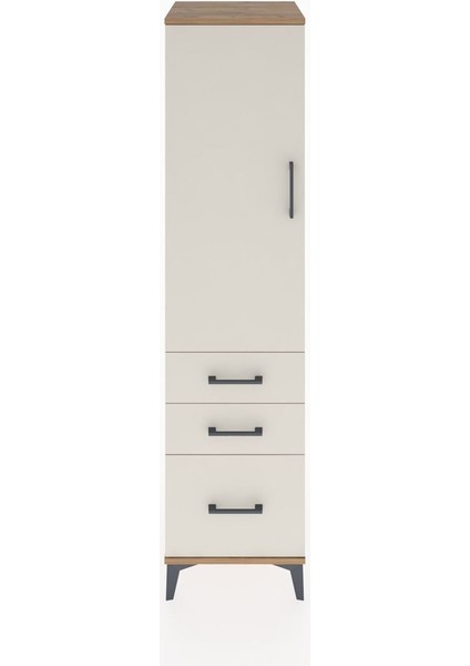 Hyperion Dolap 2 Raflı 3 Çekmeceli Tek Kapaklı 44X44X182 Çam-Aytaşı