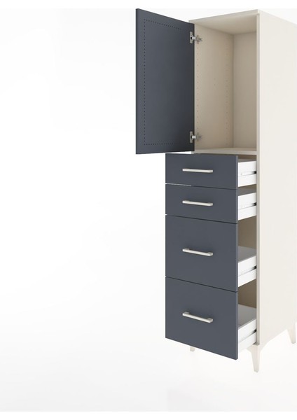Hyperion Dolap Tek Raflı 4 Çekmeceli Tek Kapaklı 44X44X182 Aytaşı-Antrasit fırsatları