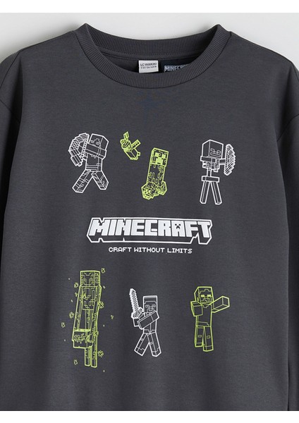 Yeni Sezon Bisiklet Yaka Minecraft Baskılı Erkek Çocuk Sweatshirt fırsatları