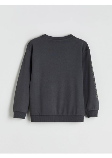 Yeni Sezon Bisiklet Yaka Minecraft Baskılı Erkek Çocuk Sweatshirt indirimleri