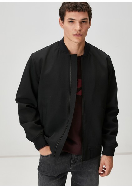 Siyah Twill Bomber Mont fiyatları