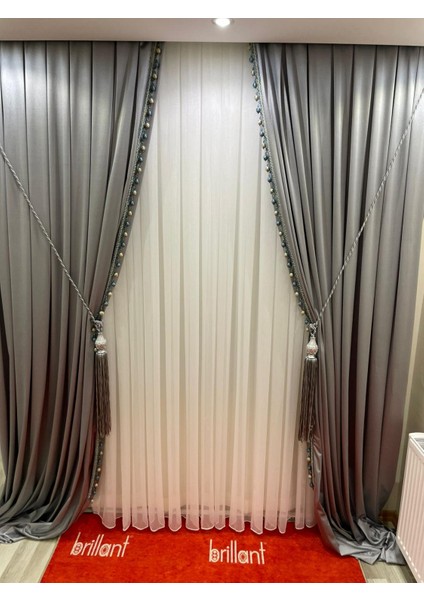 Simli Bambu Şantuklu Sık Pile 1/3 Ütü Istemez Ağır Gramajlı Tül Perde Her Odaya Uygundur fiyatları