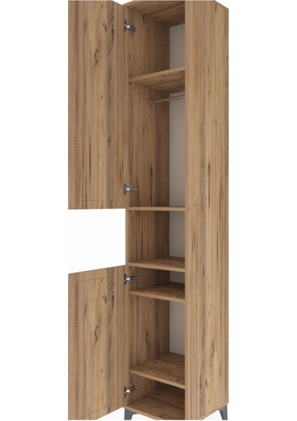 Hyperion Dolap 5 Raflı 2 Kapaklı Tek Askılı 44X44X243 Çam-Çam indirimleri