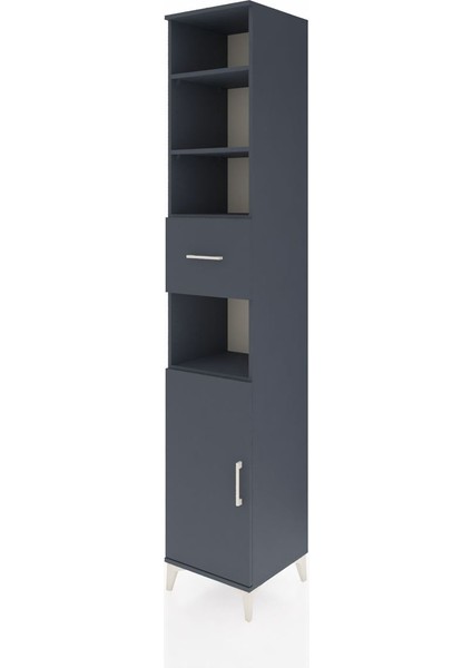 Hyperion Dolap 5 Raflı Tek Çekmeceli Tek Kapaklı 44X44X243 Antrasit-Antrasit modelleri