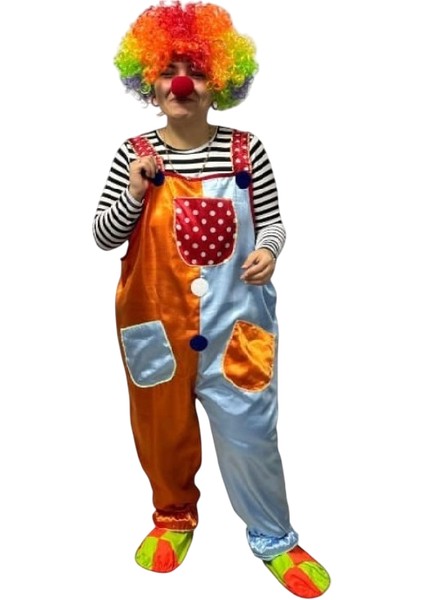 Askılı Salopet Palyaço Kostümü