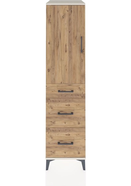 Kronos Dolap 2 Raflı 3 Çekmeceli Tek Kapaklı 44X59X182 Aytaşı-Çam