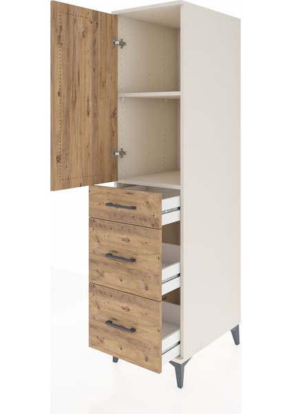 Kronos Dolap 2 Raflı 3 Çekmeceli Tek Kapaklı 44X59X182 Aytaşı-Çam fırsatları