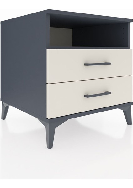 Kronos Komodin Tek Raflı 2 Çekmeceli 60X59X64 Antrasit-Aytaşı fırsatları