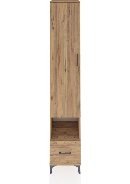 Hyperion Dolap 6 Raflı Tek Çekmeceli Tek Kapaklı 44X44X243 Çam-Çam