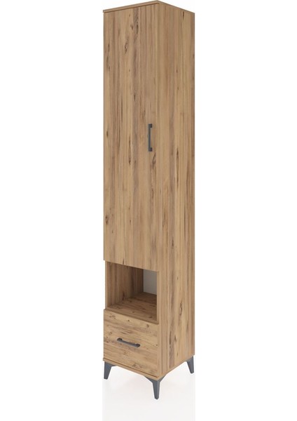 Hyperion Dolap 6 Raflı Tek Çekmeceli Tek Kapaklı 44X44X243 Çam-Çam modelleri