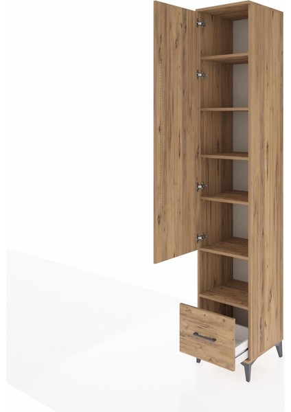 Hyperion Dolap 6 Raflı Tek Çekmeceli Tek Kapaklı 44X44X243 Çam-Çam fırsatları