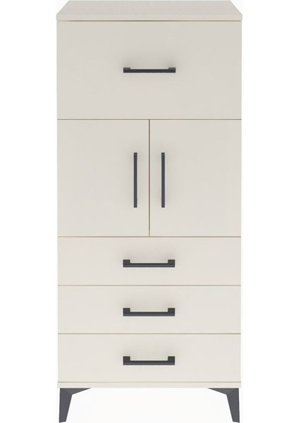 Arges Dolap Tek Raflı 4 Çekmeceli 2 Kapaklı 60X30X134 Aytaşı-Aytaşı