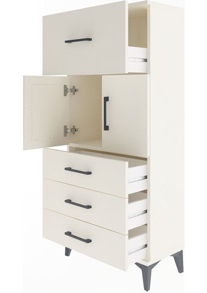 Arges Dolap Tek Raflı 4 Çekmeceli 2 Kapaklı 60X30X134 Aytaşı-Aytaşı fırsatları