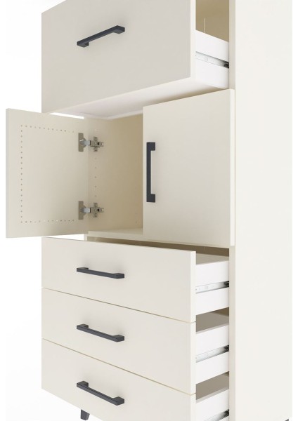 Arges Dolap Tek Raflı 4 Çekmeceli 2 Kapaklı 60X30X134 Aytaşı-Aytaşı indirimleri