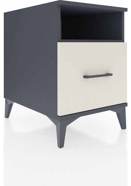 Kronos Komodin Tek Raflı Tek Çekmeceli 44X59X64 Antrasit-Aytaşı fiyatları