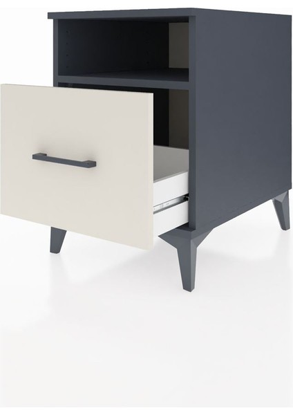 Kronos Komodin Tek Raflı Tek Çekmeceli 44X59X64 Antrasit-Aytaşı fırsatları